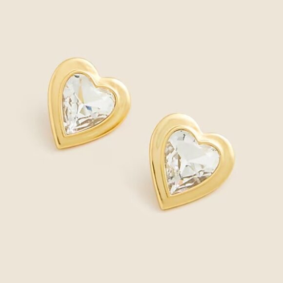 J.Crew Crystal Heart Stud Earrings - Picture 2 of 7